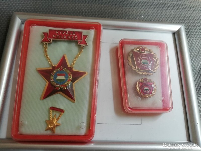 Outstanding workers-socialist brigade badges-awards 4 pcs