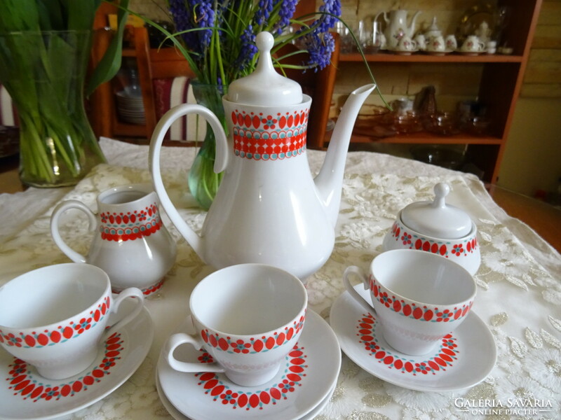Porcelán Kahla retro kávéskészlet 4 személy 