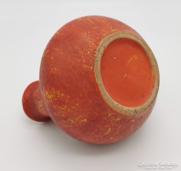Retro vase, lake head, 13.5 cm high x 17 cm x 15 cm, Hungarian handicraft ceramics