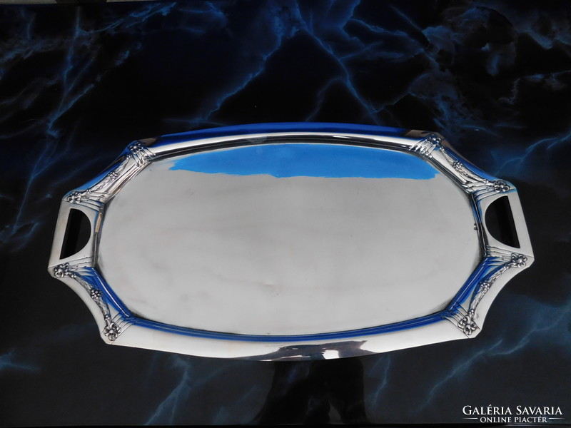 Silver artdeco tray with handles 915 gr