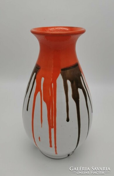 Retro vase, Hungarian handicraft ceramics, 31.5 cm