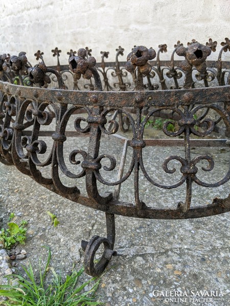 Antique wrought iron flowerpot