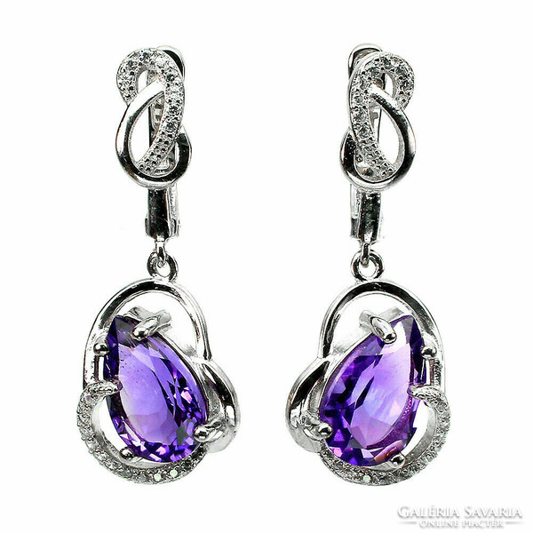 Genuine natural amethyst is filled with 925 silver