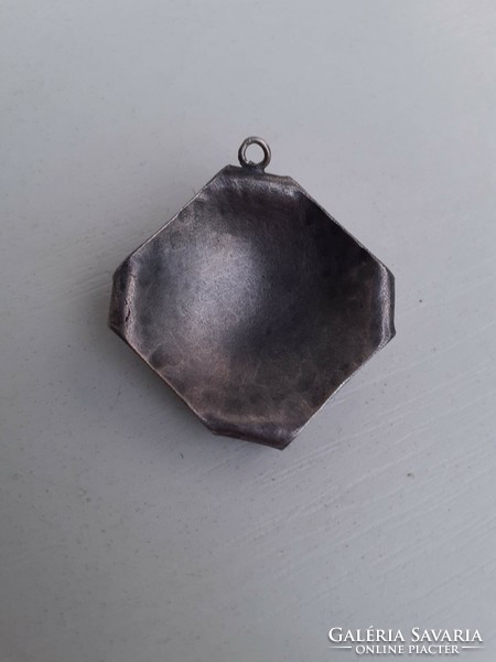 Beautiful silver plated pendant made with retro handwork