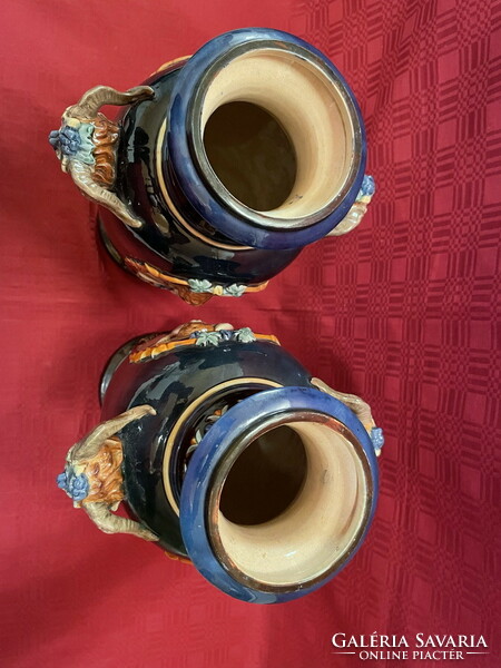 Old pair of satire head vases 36cm !!