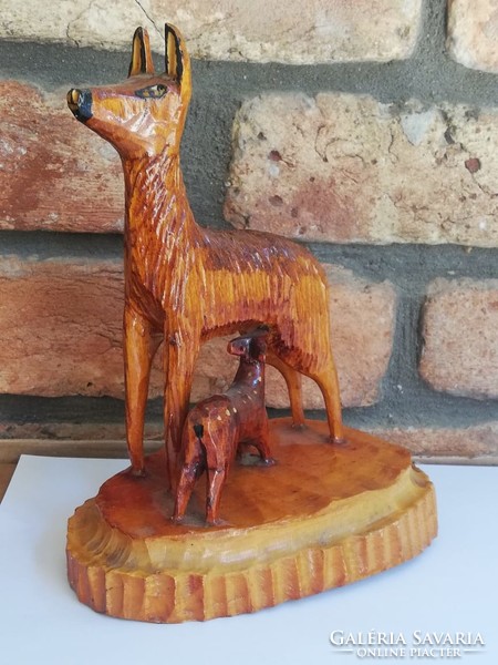 Russian wood carving deer 70s