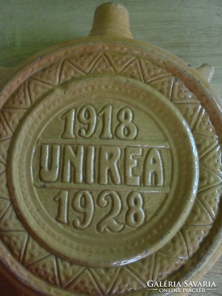 Mázas cserép kulacs UNIREA 1918-1928