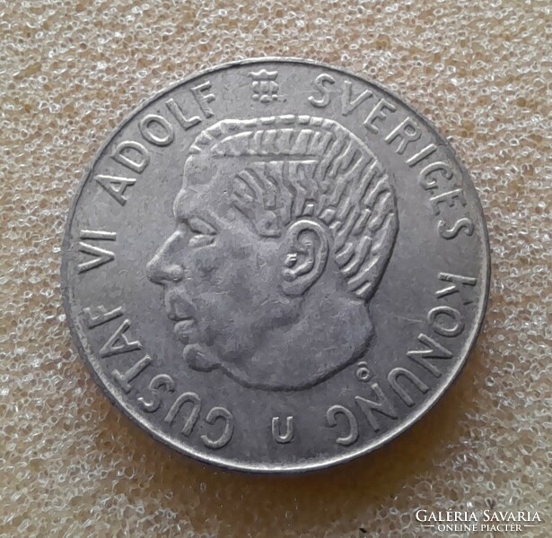 Swedish 1 crown 1966. Ag silver