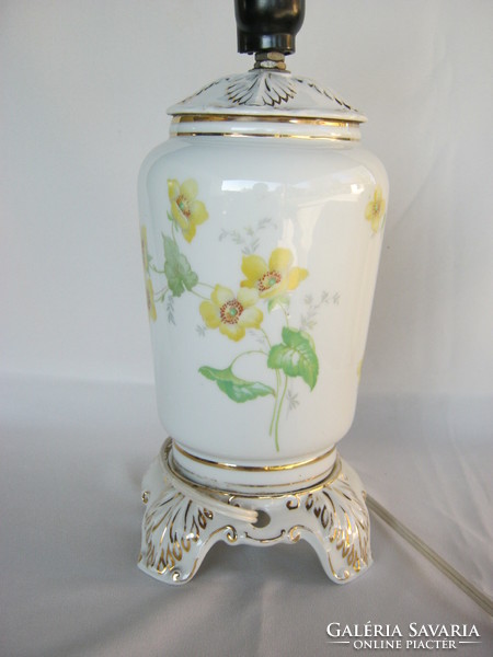 Drasche porcelán sárga virágos nagyobb méretű lámpa
