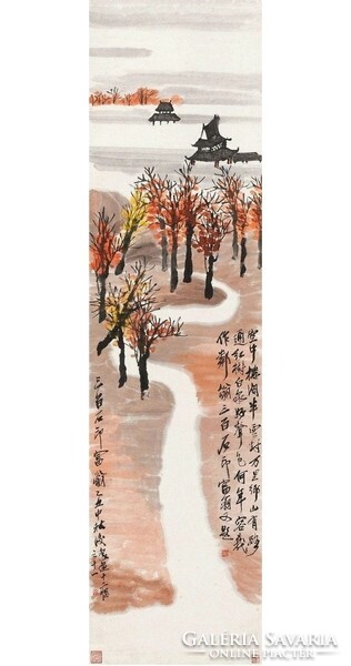 Csi Paj-si (Qi Baishi) 12 tájkép, kínai festmény falikép reprint nyomata, 12 képes sorozat