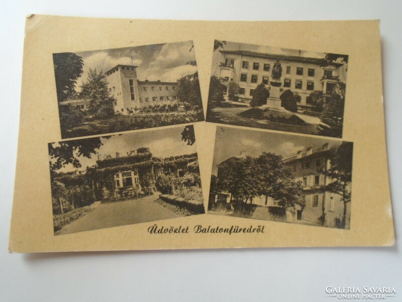 D190284 old postcard at Balaton Balatonfüred 1950's