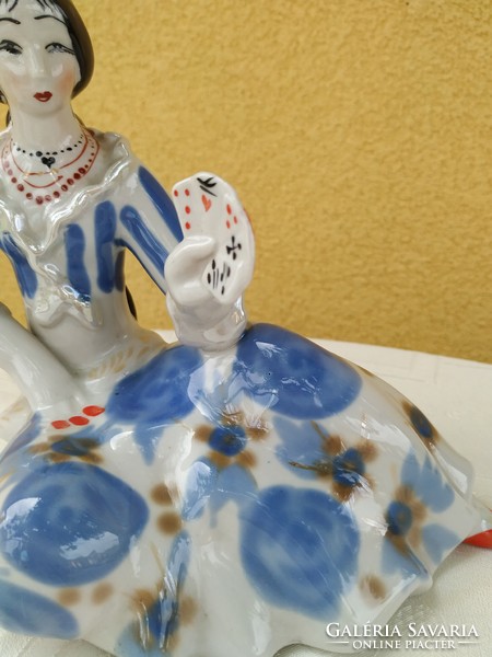 Porcelain sculpture, ornament, playing card girl for sale!