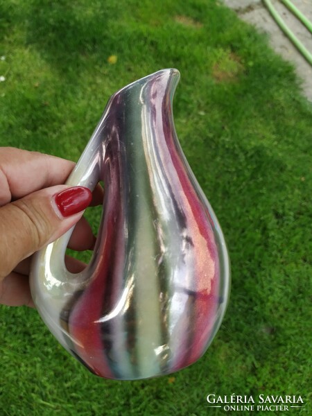 Applied art iridescent ceramic vase for sale!