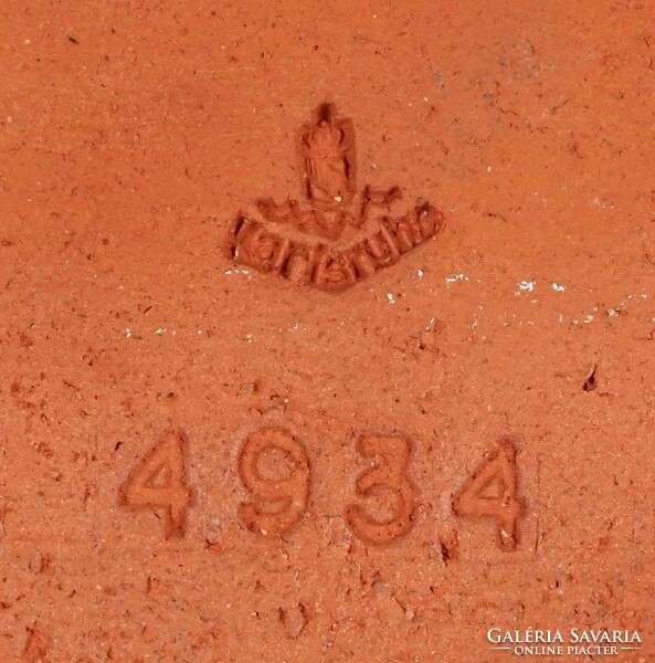 1I029 old marked karlsruhe frigate wall ceramic 32 x 30.5 Cm
