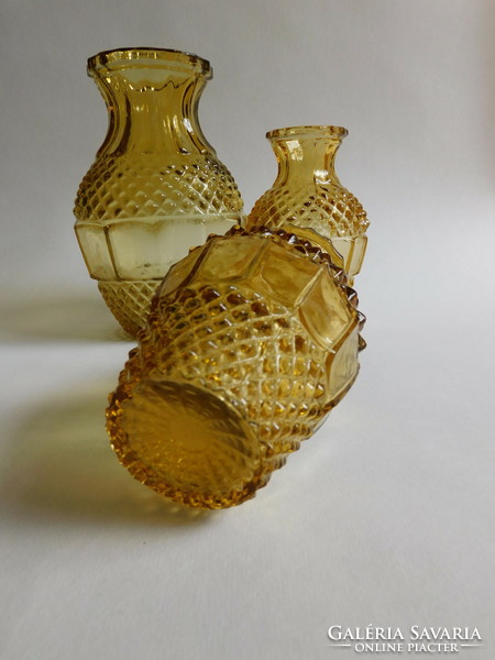 Oberglas Austria retro glass vase family - mid century - 3 pieces