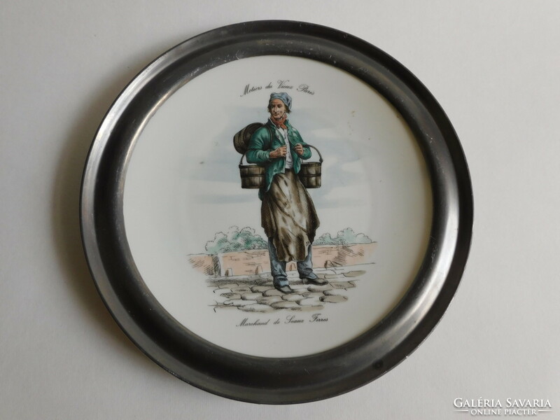 French f.D. Chauvigny decorative plate - old Parisian crafts / bucket shop 22.5 Cm