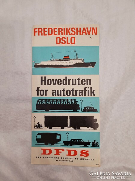 1965. Oslo, DFDS Egyesült Gőzhajótársaság prospektus, menetrend és leírás