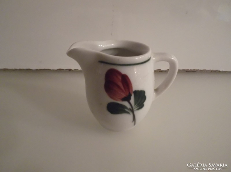Pourer - lilien - old - different on both sides - different flowers - 5.5 x 4.5 cm - porcelain - - flawless