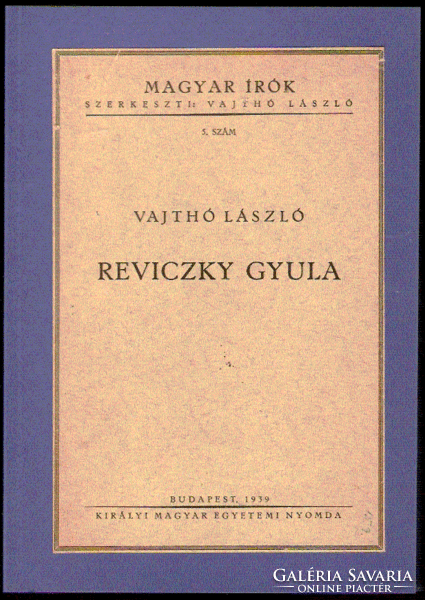 Vajthó László: Reviczky Gyula  1939