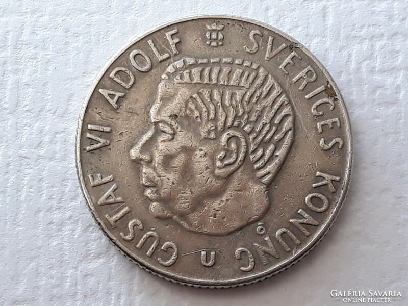 1 krona 1970 coin - Swedish 1 kr gustaf vi adolf sveriges konung 1970 foreign coin