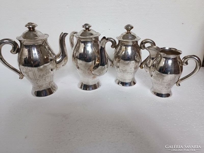Antique chinoseire china silver teapot set 900 silver 20-30years