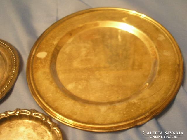 3D antique silver-plated, chiselled tray 10 +16 + 20 cm