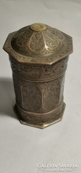Antique ottoman niello tea box / antique ottoman niello teabox