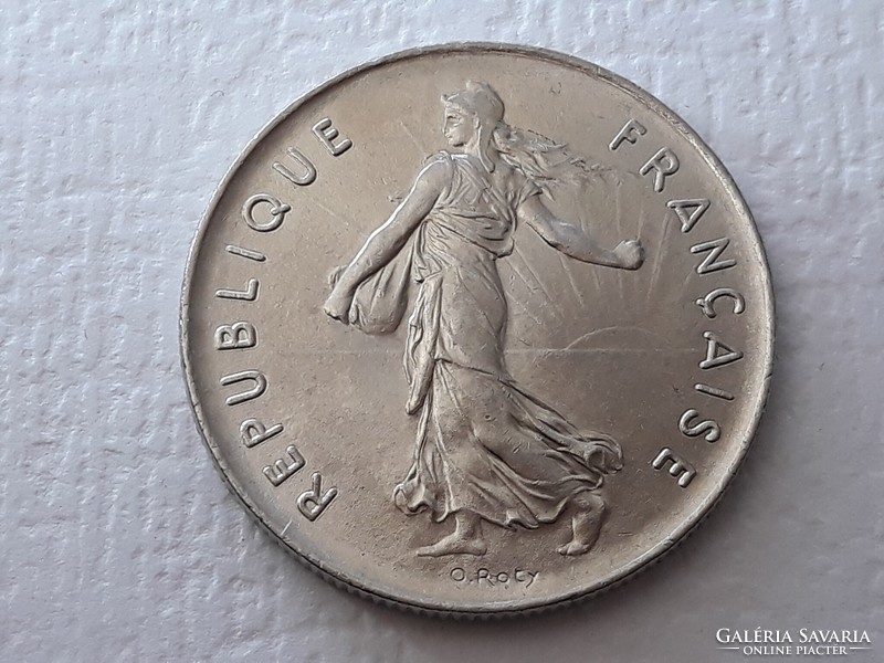 5 Frank 1974 érme - Nagyon szép francia 5 francs 1974 külföldi pénzérme