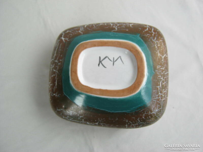 Retro ... Signed Kerezsi pearl handicraft ceramic ikebana gravel vase
