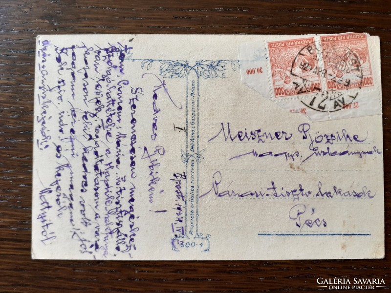 Old postcard 1924 tito corbella artist drawing couple in love art deco postcard