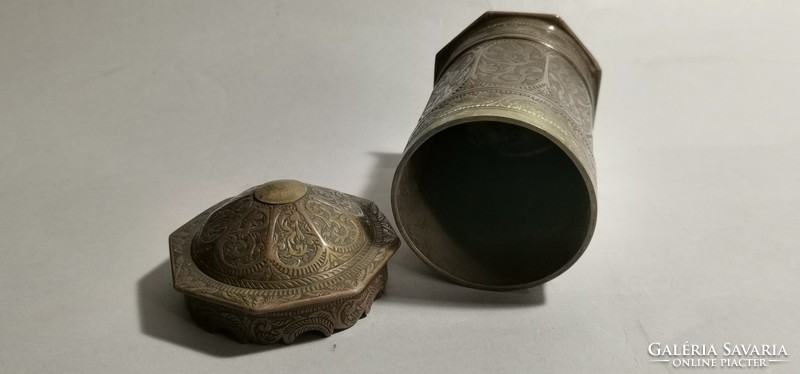 Antik Ottomán niellós teatartó doboz / Antique Ottoman Niello Teabox