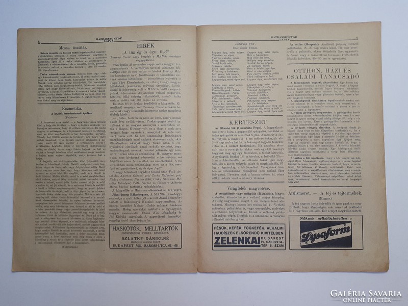 Old newspaper 1925 women's magazine bulletin of Hungarian women