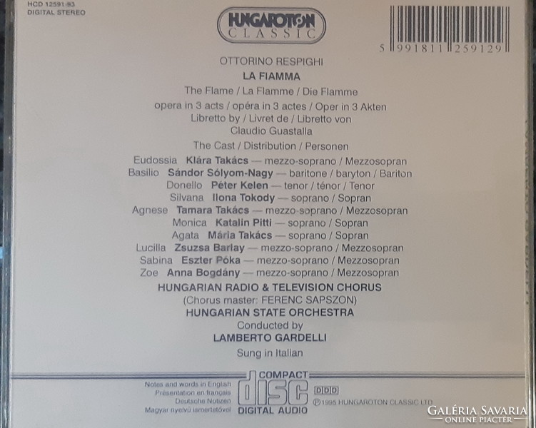 RESPHIGI : LA FIAMMA - A LÁNG OPERA   3 CD SET