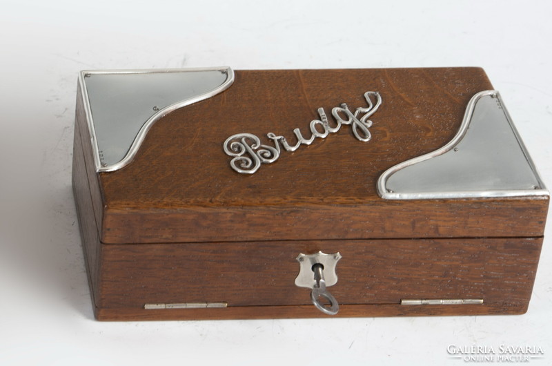 Silver applique wooden bridge box