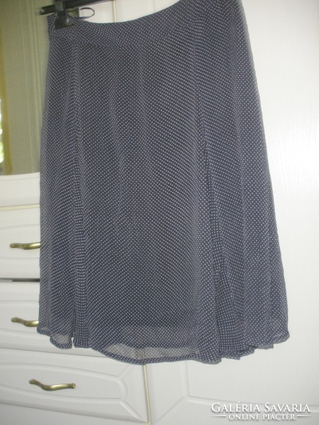 100% Silk, silk dark blue spotted skirt