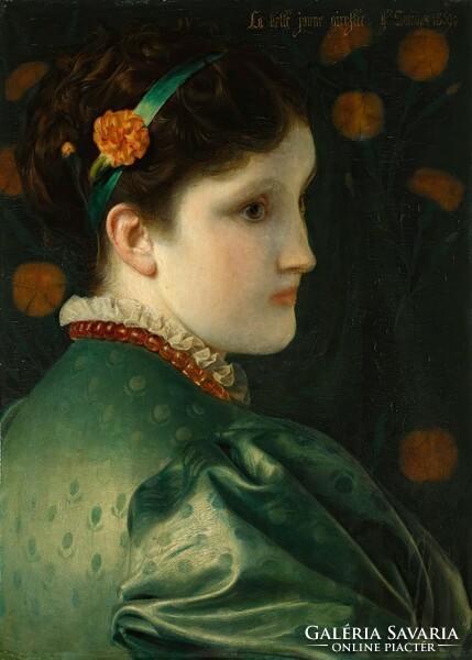 Frederick sandys - lady with wall flower - canvas reprint