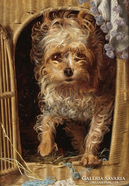 Frederick Sandys - Cuki kutyaház - vászon reprint