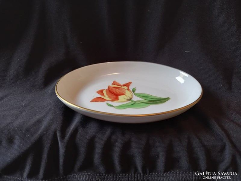 Herend tulip patterned oval bowl