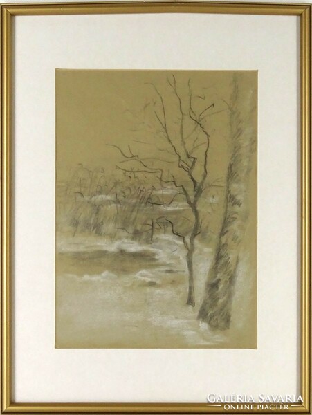1I817 xx. Century painter: winter forest detail