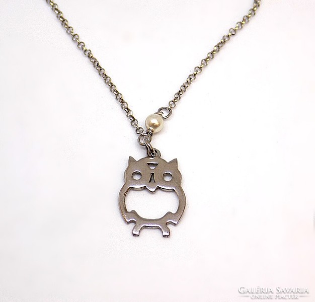 Silver chain with owl pendant (zal-ag103273)