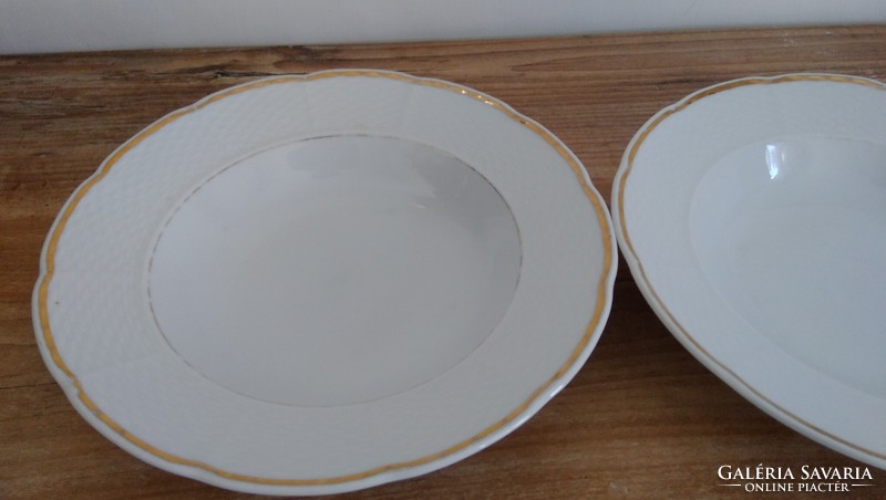 As a replacement! Antique pcs. Thun porcelain gold-edged soup plate 2 pcs