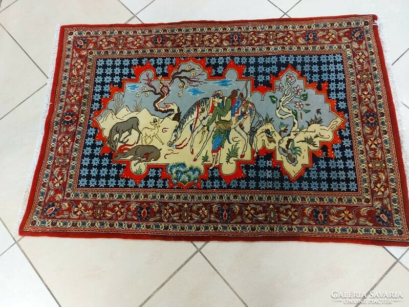 Új eredeti iráni qoum 80x117 kézi csomózású merino gyapjú perzsa szőnyeg FF_10