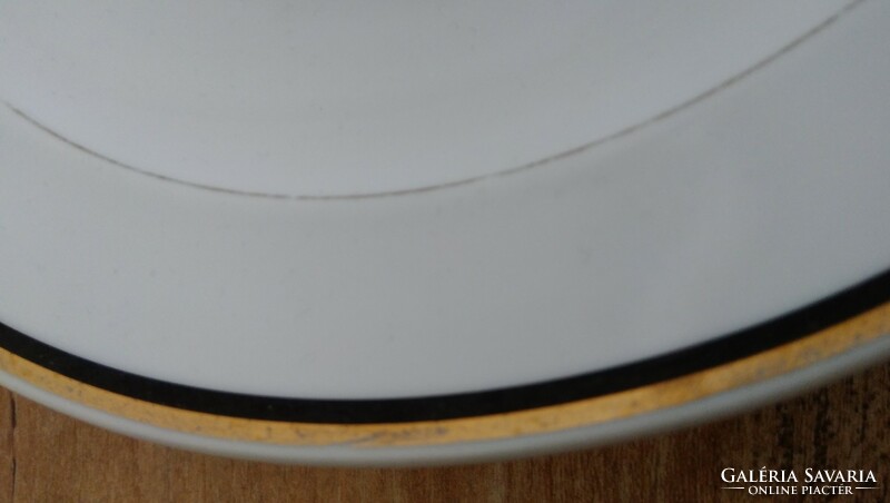 As a replacement! Antique zsolnay porcelain soup plate with gold - blue striped edges