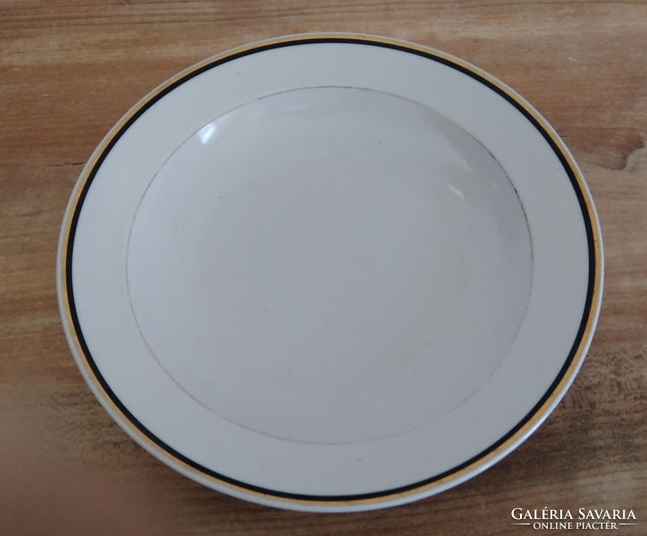 Pótlásnak ! Antik Zsolnay porcelán arany - kék csíkos szélű leveses tányér