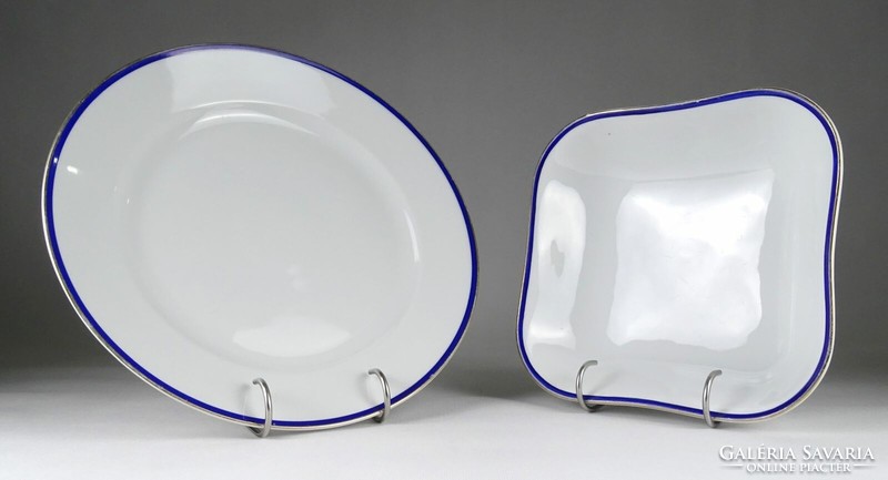1I858 Régi kék szegélyes Zsolnay porcelán készlet