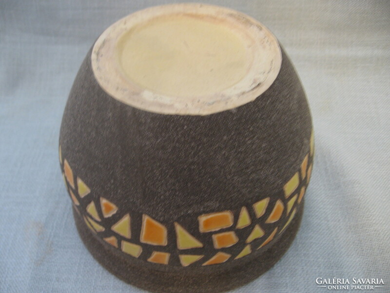 Mosaic inlaid ceramic pot
