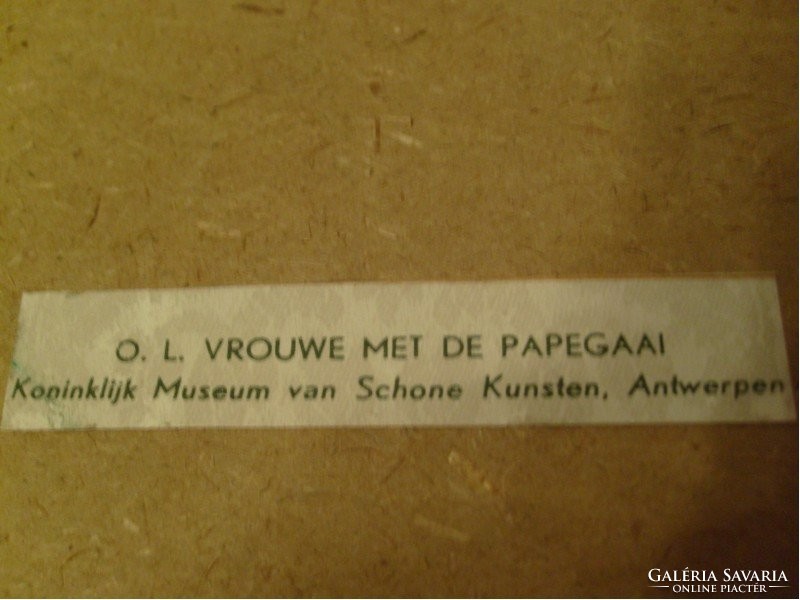 E10 Múzeumi Csodás festmény 31 X 27cm nyomat Antwerpen üveglapos