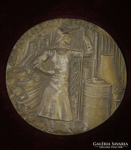 Bronze plaque - Ózd metallurgical plants - Jubilee commemorative plaque - marked!