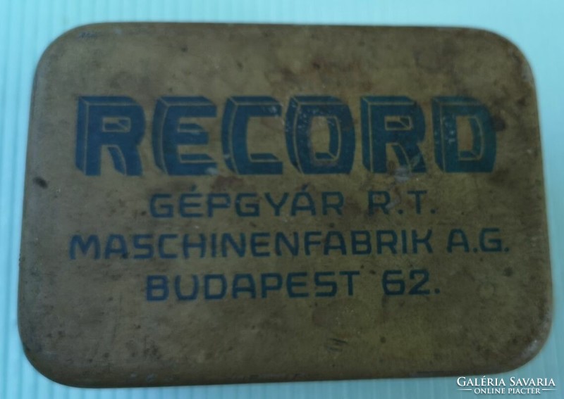 Old tin box: record machine factory rt.