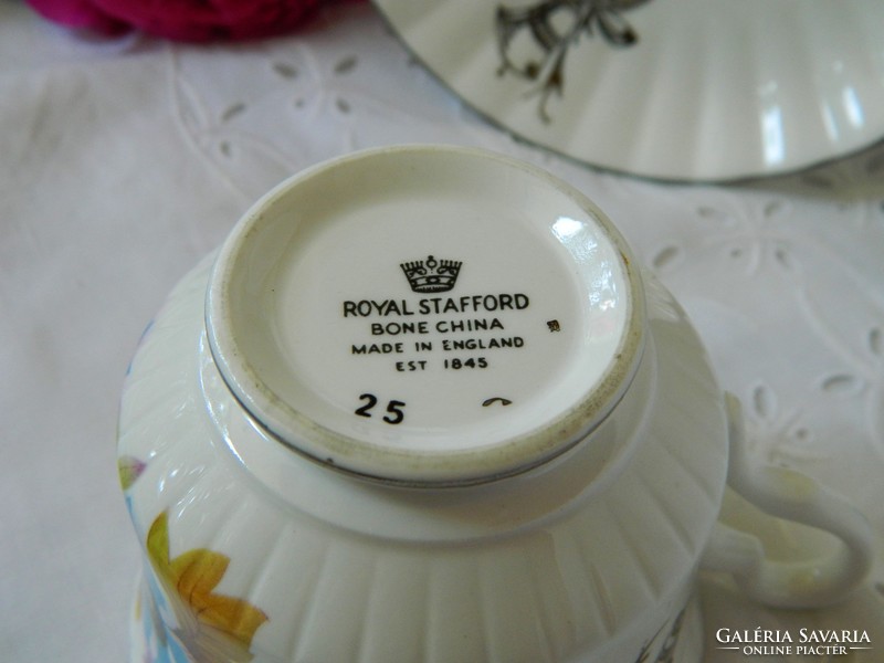 Royal Stafford 25. házassági évfordulós, csésze kistányér, kávés szett